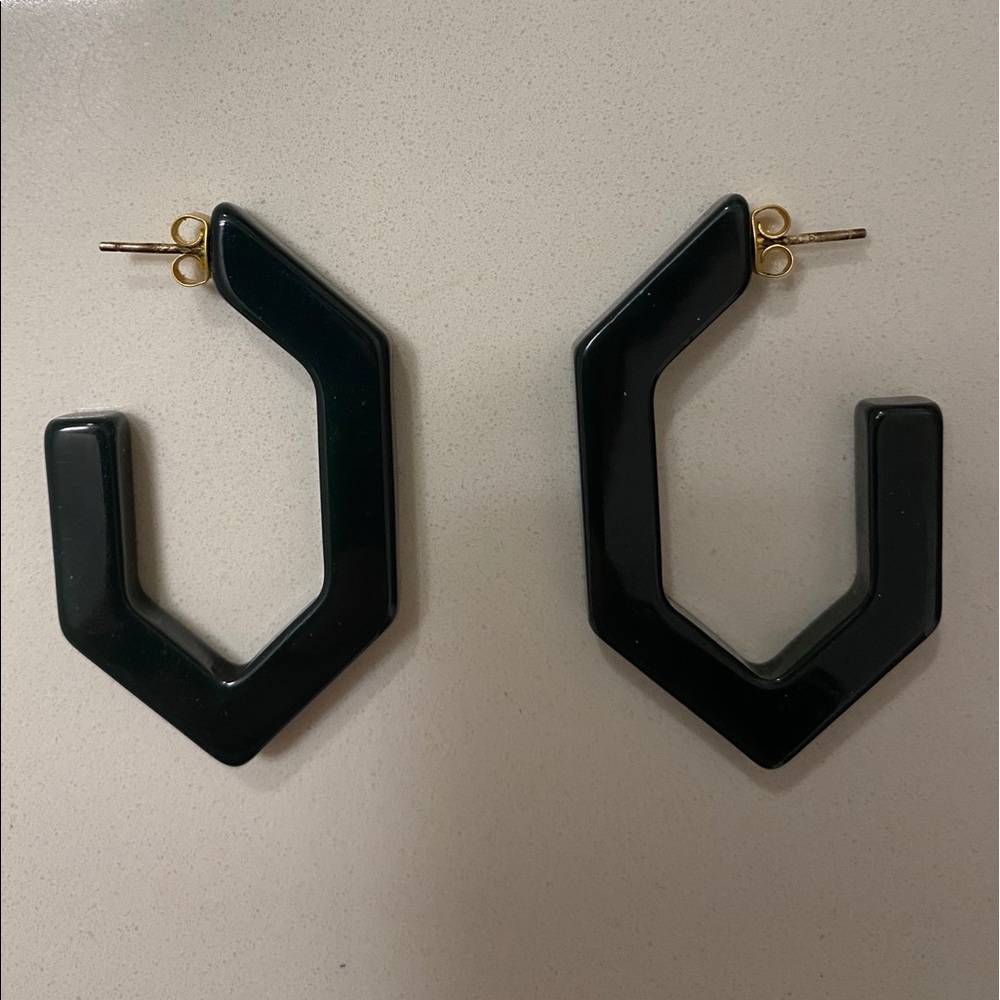 Dark green Madewell acetate stud earrings
